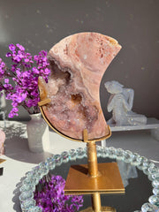 XL Druzy Pink amethyst moon 3031